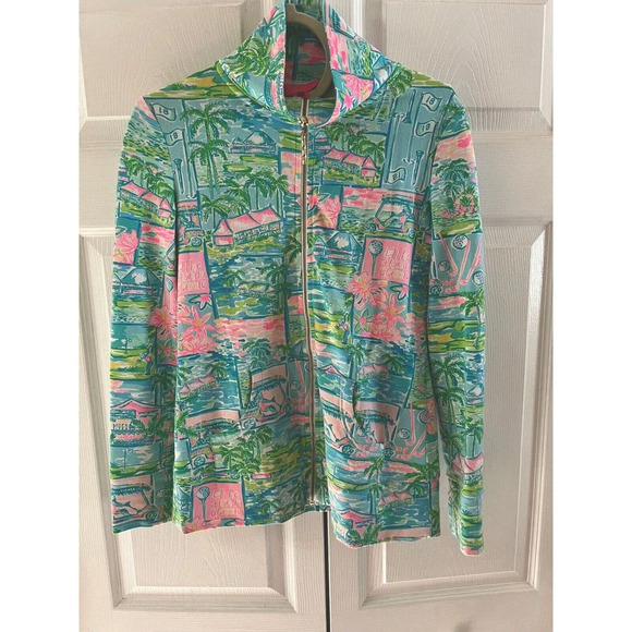 Lilly Pulitzer Jacket Full Zip honda Classic Multi Color Rare Women’s Size XXS - Picture 10 of 14
